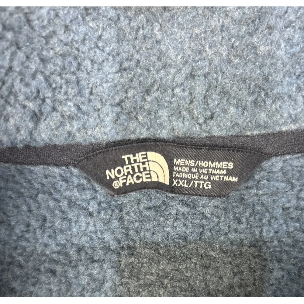 The North Face Jacket Mens 2XL Blue Plaid Zip Pocket Fleece 1/2 Zip Pullover